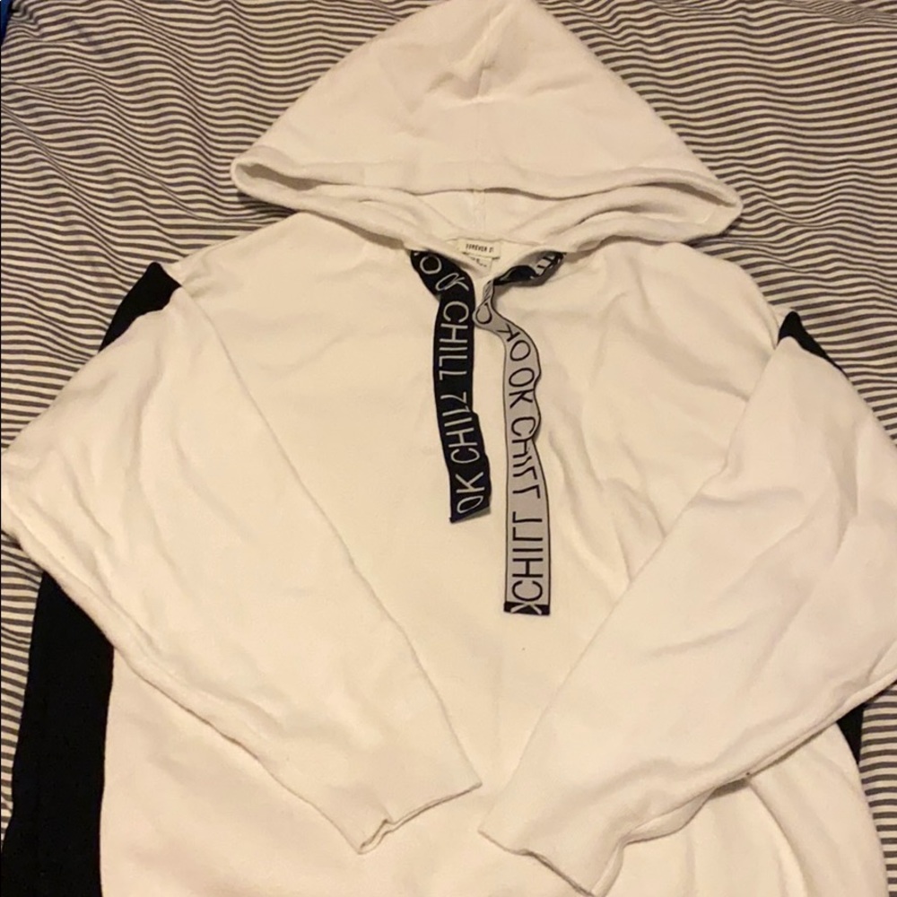 Oversized black and White hoodie